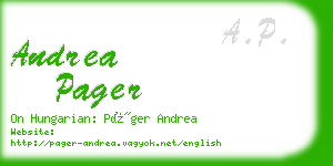 andrea pager business card